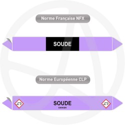 Repérage de tuyauterie NFX ou CLP Soude