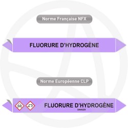 Repérage de tuyauterie NFX ou CLP Fluorure d'hydrogène