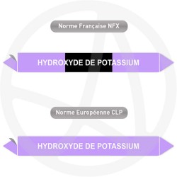 Repérage de tuyauterie NFX ou CLP hydroxyde de potassium