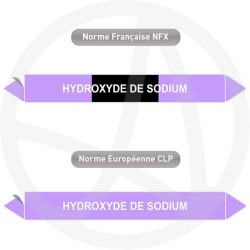 Repérage de tuyauterie NFX ou CLP Hydroxyde de sodium
