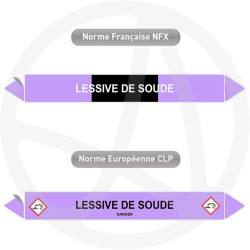 Repérage de tuyauterie NFX ou CLP Lessive de soude