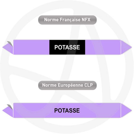 Repérage de tuyauterie Potasse reperage marqueur tuyauterie vinyle