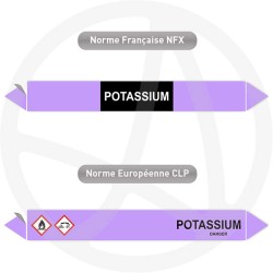 Repérage de tuyauterie NFX ou CLP Potassium