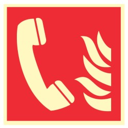 Pictogramme incendie Téléphone à utiliser en cas d'incendie F006 - Photoluminescent