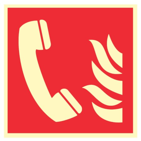Pictogramme incendie Téléphone à utiliser en cas d'incendie F006 - Photoluminescent