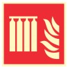 Pictogramme incendie Système fixe d'extincteurs d'incendie en série F008 - Photoluminescent