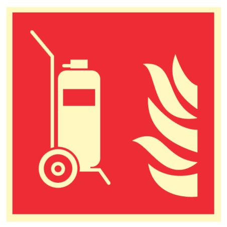 Pictogramme incendie Extincteur d'incendie sur roue F009 - Photoluminescent
