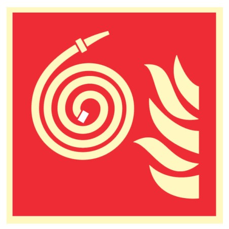 Pictogramme incendie Tuyau d'incendie non raccordé F019 - Photoluminescent