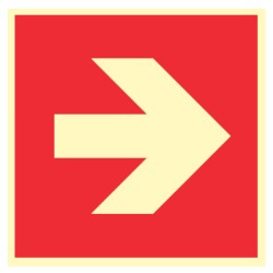 Pictogramme incendie Flèche directionelle 90° droite A090R - Photoluminescent
