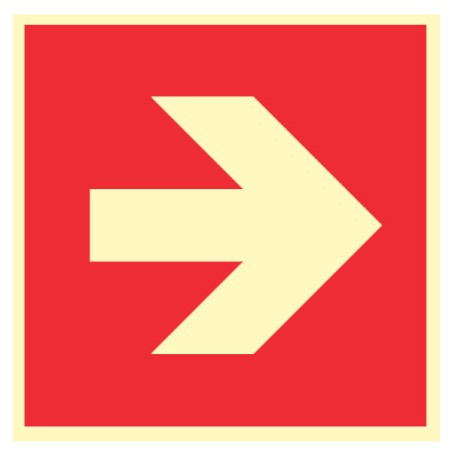Pictogramme incendie Flèche directionelle 90° droite A090R - Photoluminescent