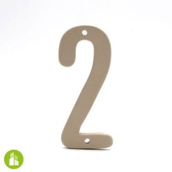 Numéro de logement - céramique beige