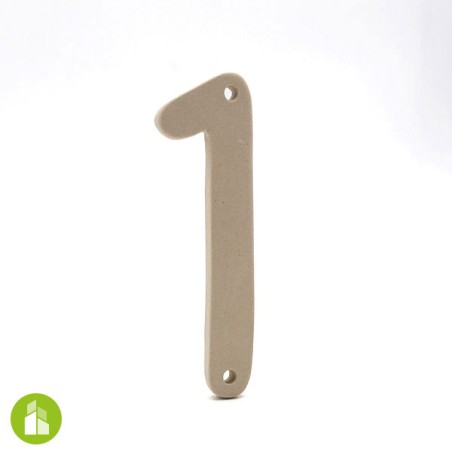 Numéro de logement - céramique beige