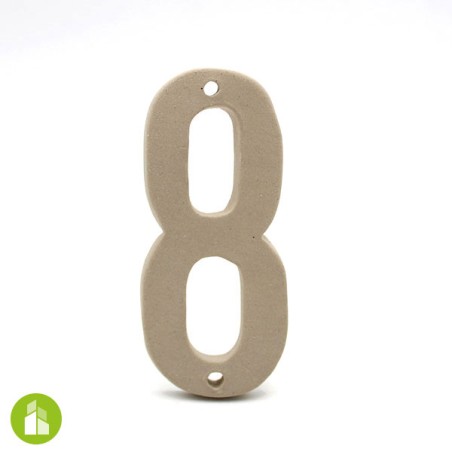 Numéro de logement - céramique beige