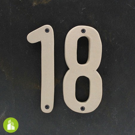 Numéro de logement - céramique beige