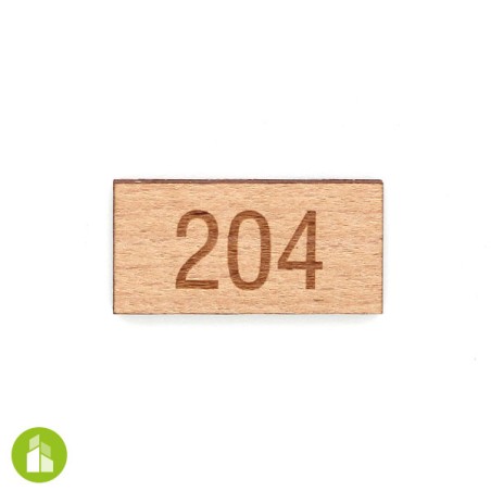 Plaque de porte - numero de logement - bois massif