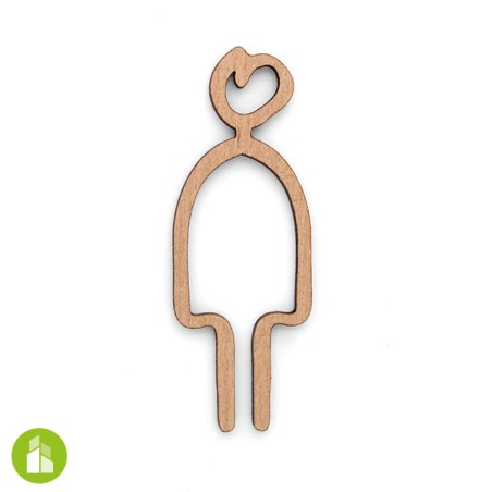Pictogramme découpé - wc homme/femme - bois massif