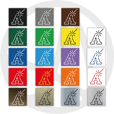 Étiquette gravure laser sur gravoply 1 ligne