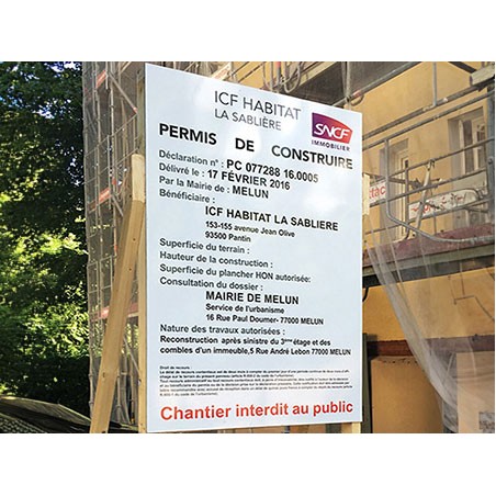 Panneau de chantier