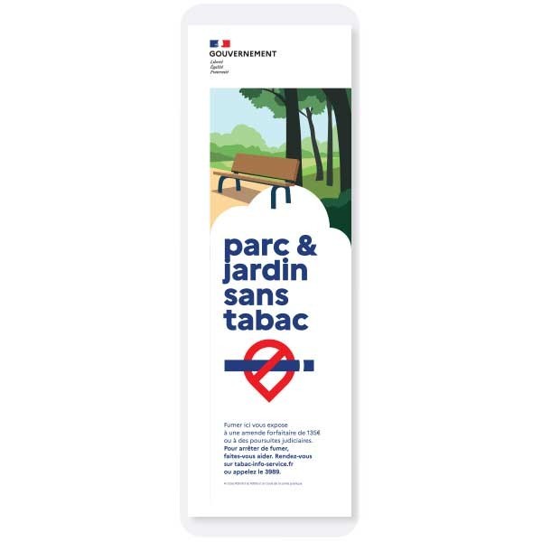 affichage réglementaire anti tabac parcs et jardins publics