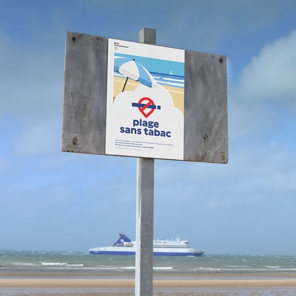 signalétique extérieure interdiction fumer plage