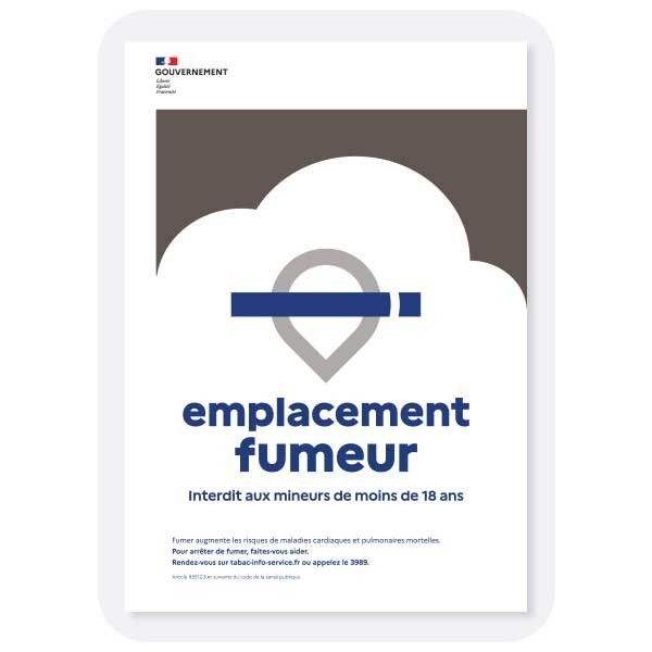 panneau d'affichage emplacement fumeurs