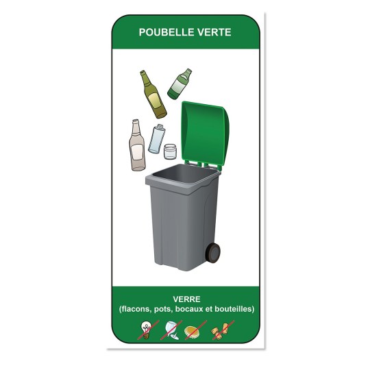 Panneau consigne MEMO TRI SELECTIF - poubelle verte
