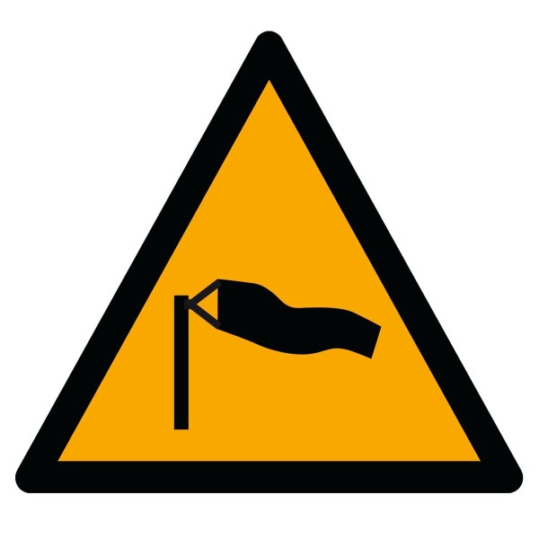 Vents forts ISO 7010 – Panneau de danger météorologique