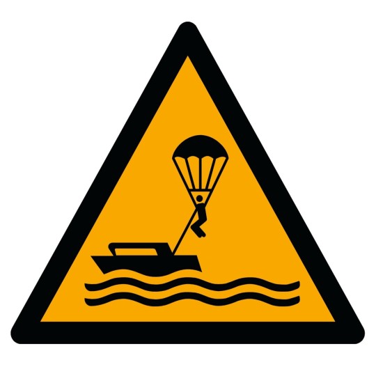 Pictogramme Danger parachute ascensionnel - W063 - ISO 7010