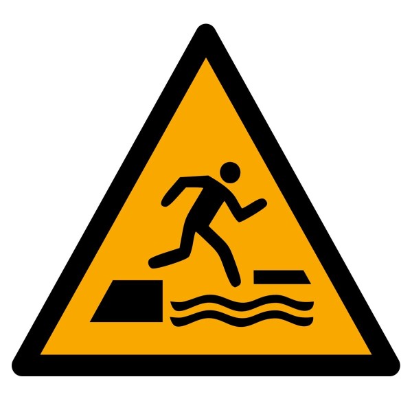 Risque de chute dans l’eau ISO 7010 – Panneau de danger aquatique