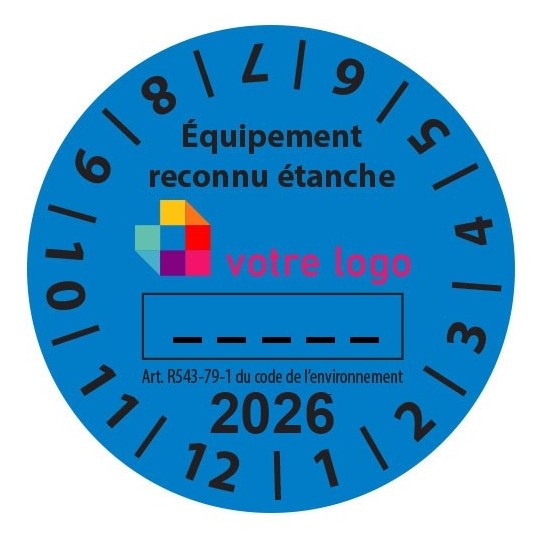 Pastille  Contrôle d'étanchéité 2026 à votre logo