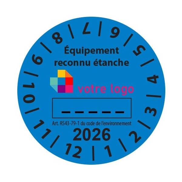 Pastille vignette contrôle d'étanchéité