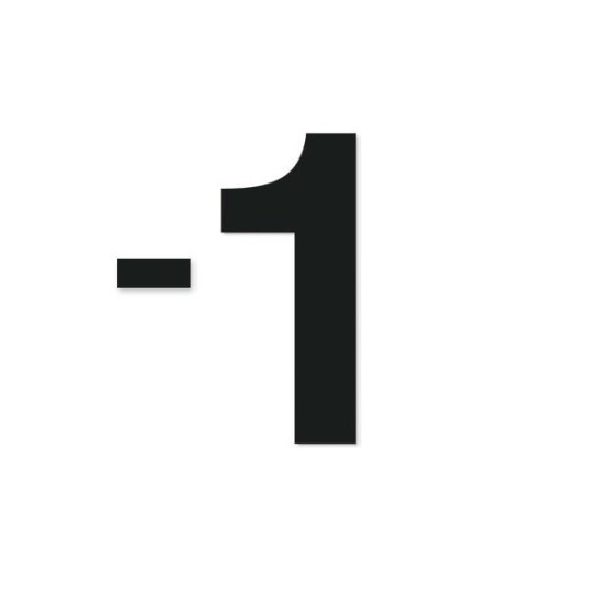 Chiffre découpé laser : -1