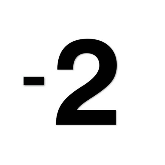 Chiffre découpé laser : -2