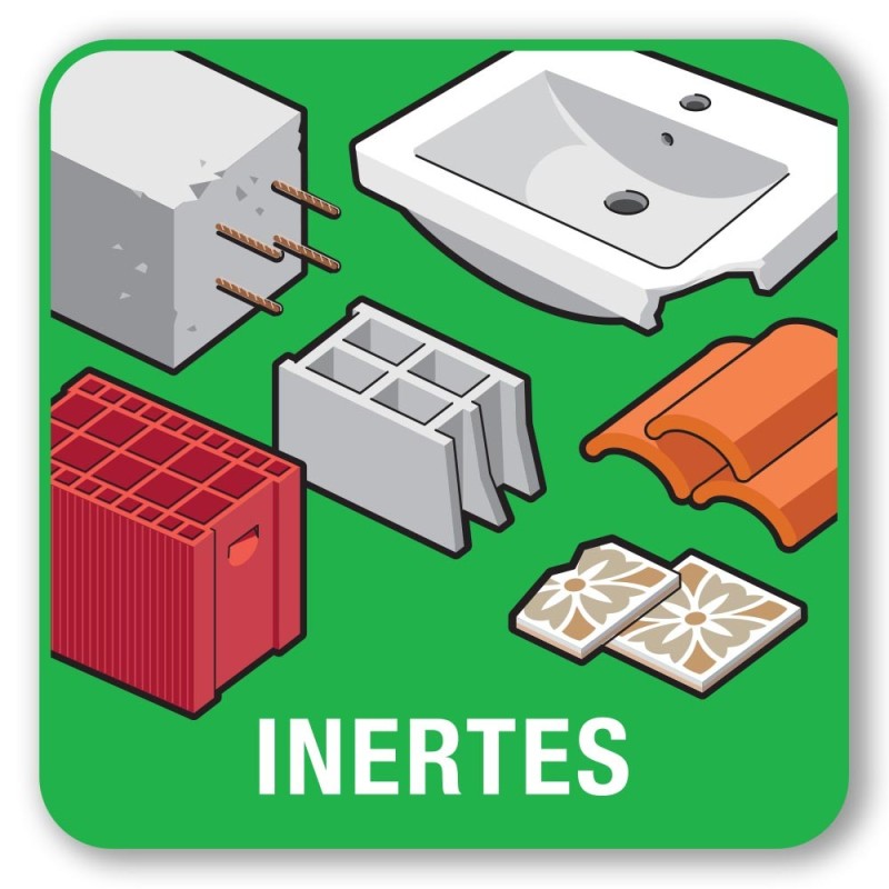 Pictogramme déchets inertes chantier – Tri BTP, REP PMCB, FFB