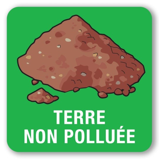 Pictogramme déchets terre non polluée chantier – tri des terres excavées