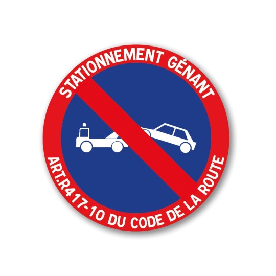 Panneau de stationnement gênant