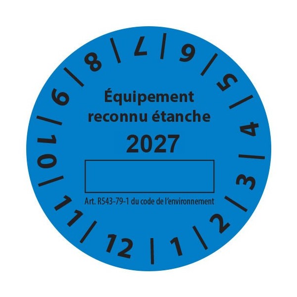 Pastille contrôle d'étanchéité 2027 frigorifique | Aluplex